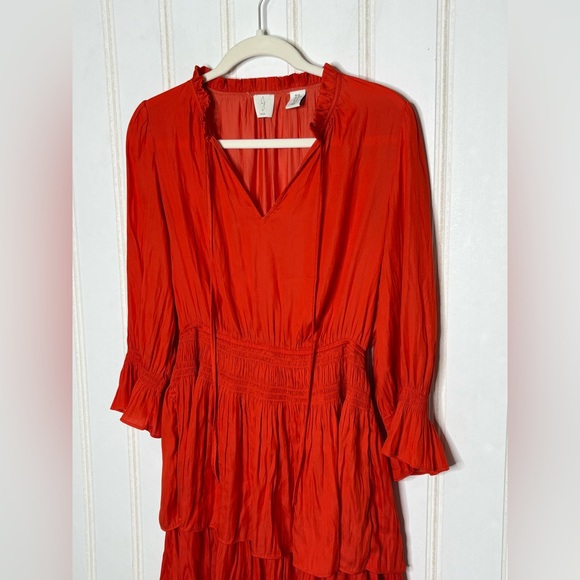 Joie Satin Mini Dress Long Sleeves Sz M 88 - Picture 5 of 9